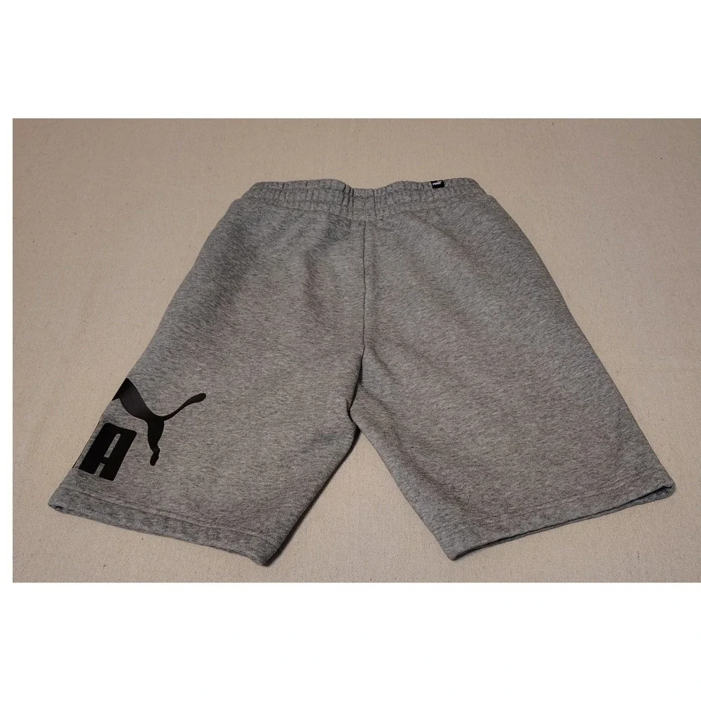 Puma Athletic Shorts Fleece Heavy Gray Big Logo Athletic Casual Size Small‎ 7